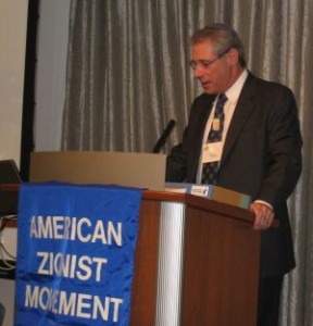 Bill Hess delivering his address after being reelected president of the American Zionist Movement